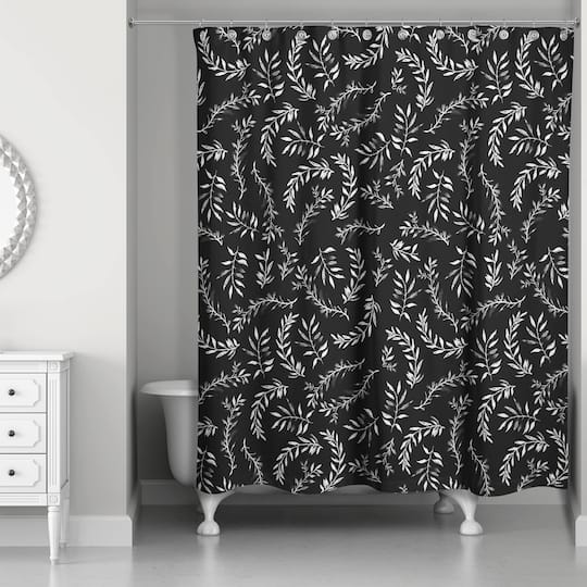 Swirly Leaves Shower Curtain